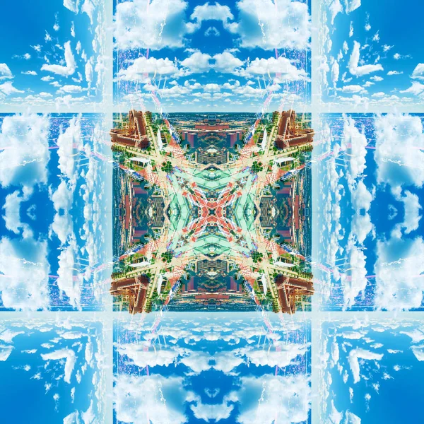 Abstract geometrisch symmetrische fractale patroon — Stockfoto