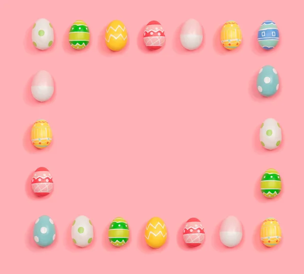 Cadre carré d'œufs de Pâques — Photo