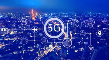 5g ağ Tokyo hava Manzaralı