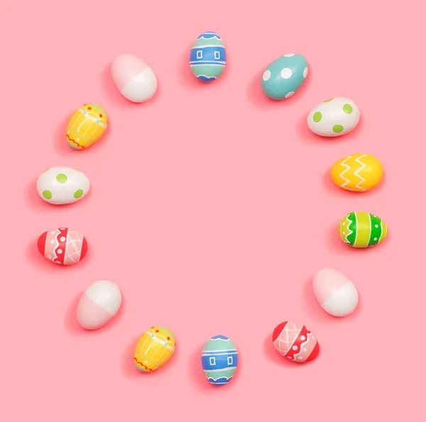 Round frame of Easter eggs — Stock Photo, Image