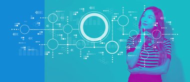 Daire grafiği ile genç işkadını bağlı