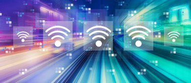 WiFi kavramı ile yüksek hızlı hareket bulanıklığı