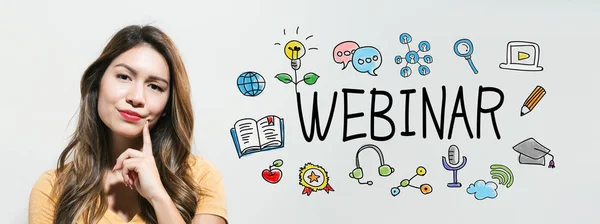 Webinar con giovane donna — Foto Stock