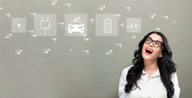 Ev genç iş kadını ile