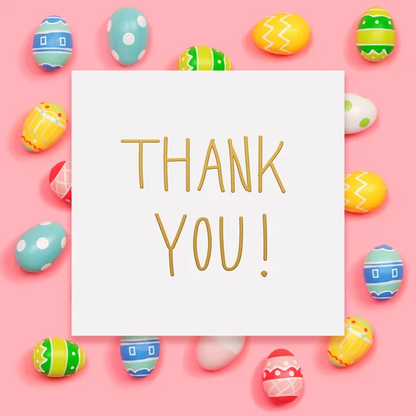 Köszönök üzenetet a húsvéti tojást — Stock Fotó