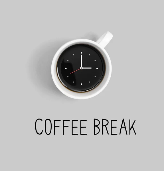 घड़ी के साथ कॉफी कप — स्टॉक फ़ोटो, इमेज