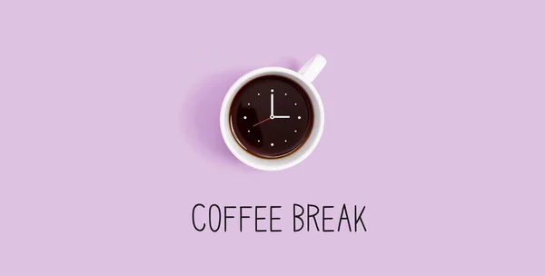 Kaffeetasse mit Uhr — Stockfoto