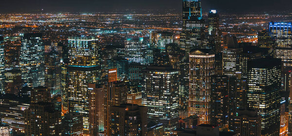 Chicago skyscrapers at night
