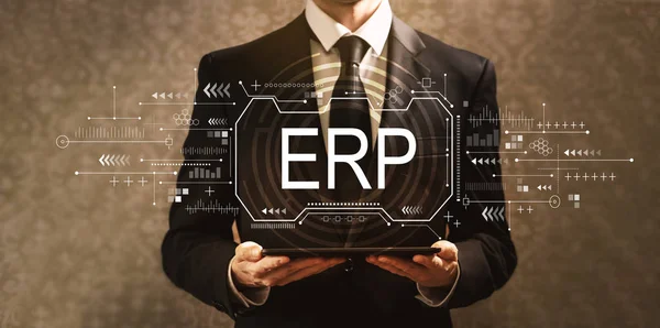 Enterprise resource planning with businessman