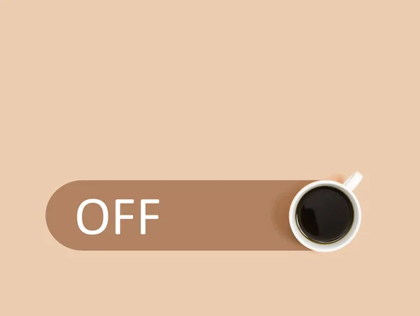 Koffie met uitschakel schakelaar — Stockfoto