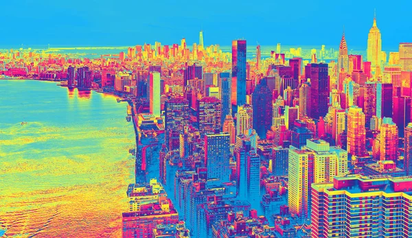 Flygfoto över new Yorks skyline — Stockfoto