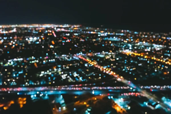 Vue aérienne déconcentrée d'une autoroute massive à Los Angeles — Photo