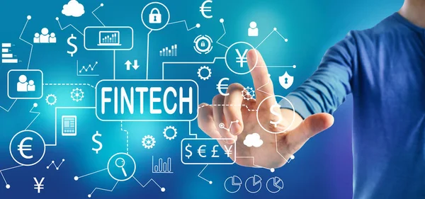 Bir erkek ile Fintech tema