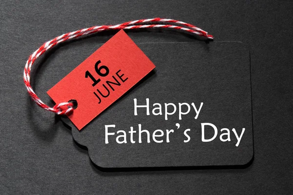 Happy Fathers Day-tekst op een zwarte tag — Stockfoto