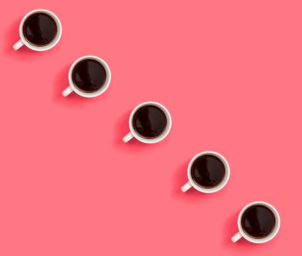 Coffee cups overhead view — Stock Photo, Image