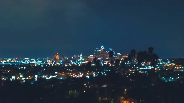 Downtown Los Angeles skyline à noite — Fotografia de Stock