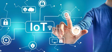Bir adam ile Iot güvenlik teması