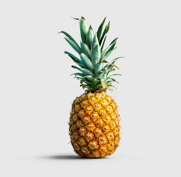 Ananász a egyszínű háttérrel — Stock Fotó