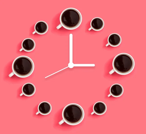 Tazze di caffè con orologio — Foto Stock