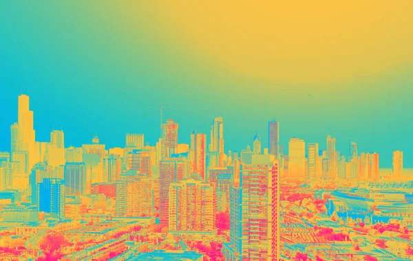 Skyline Chicago wolkenkrabbers — Stockfoto