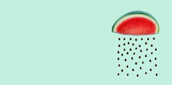 Wassermelone und Samen regen Konzept — Stockfoto