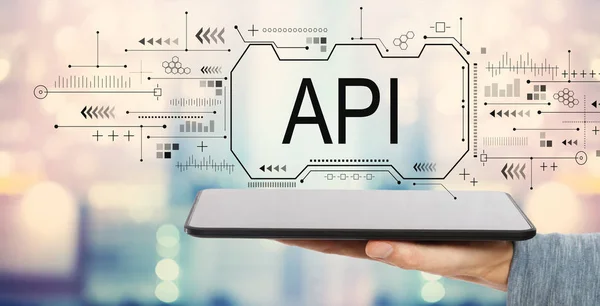 API-concept met Tablet computer — Stockfoto