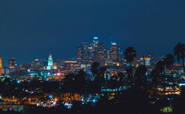 Downtown los angeles manzarası, gece