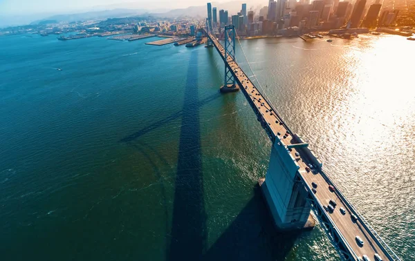 Vista aérea da Ponte da Baía em São Francisco — Fotografia de Stock