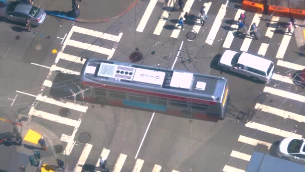 Ocupada intersección en el centro de San Francisco — Vídeos de Stock