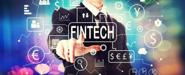 Bir işadamı ile fintech Tema 