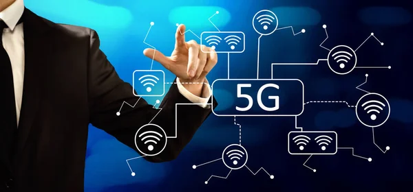 5G network with businessman — Stock Photo, Image