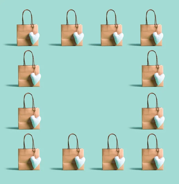 Cornice quadrata delle borse della spesa — Foto Stock