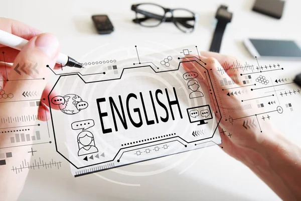 Angielska koncepcja z notebookiem — Zdjęcie stockowe