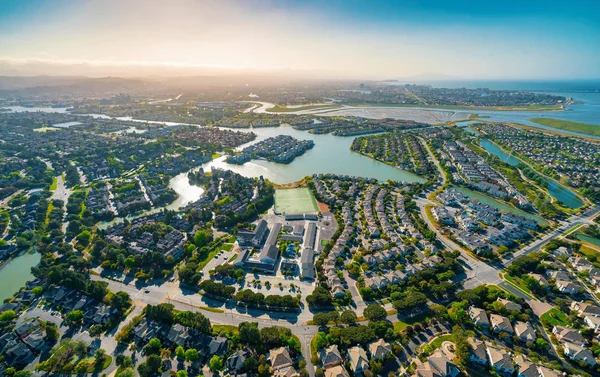 Letecký pohled na rezidenční město Foster City, CA — Stock fotografie