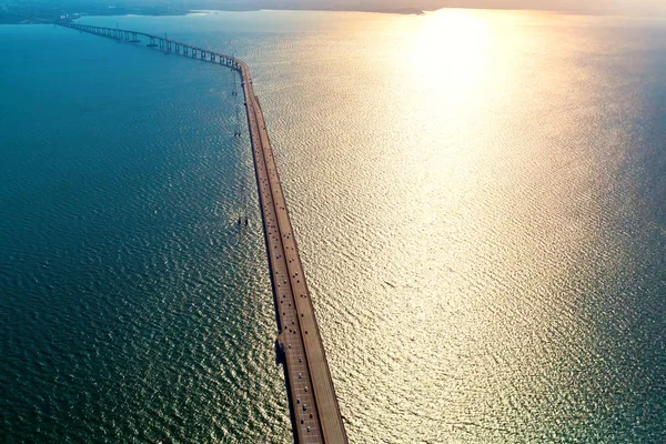 Luchtfoto van San Mateo Bridge — Stockfoto