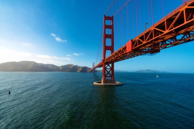 San Francisco 'daki Golden Gate Köprüsü 'nün havadan görünümü