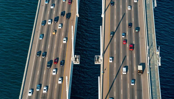 Letecký pohled na most Bay Bridge v San Franciscu — Stock fotografie