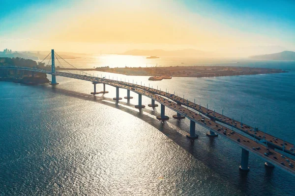 Vista aérea da Ponte da Baía em São Francisco — Fotografia de Stock