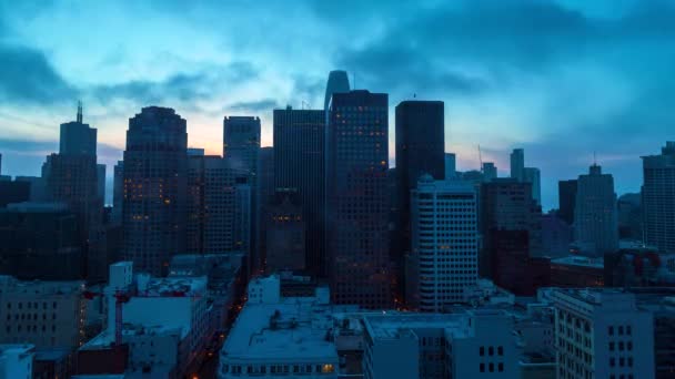 旧金山市中心的日出延时 — 图库视频影像