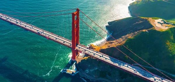 Widok z lotu ptaka na most Golden Gate w San Francisco — Zdjęcie stockowe