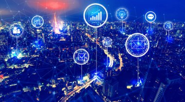 Tokyo havadan görünümü ile Pazarlama kavramı