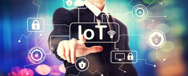 Bir işadamı ile IoT güvenlik teması
