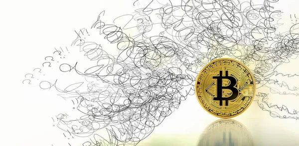 Konzept mit Bitcoin verwechselt — Stockfoto