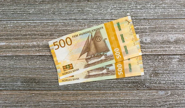 Norveç Kronu faturaları yığılmış — Stok fotoğraf