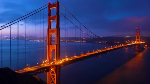 Sunrise Time-Lapse mostu Golden Gate — Wideo stockowe