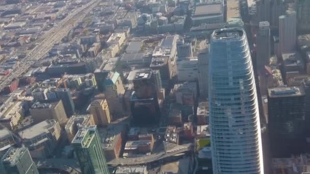 Вид с воздуха на финансовый центр Сан-Франциско — стоковое видео