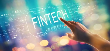 El ile bir düğmeye basarak Fintech kavramı