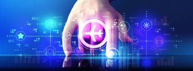 Tablet bilgisayar ile uçak seyahat teması