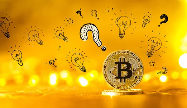 Frage nach Glühbirnen mit Bitcoin — Stockfoto