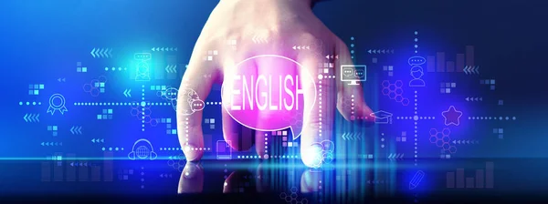 Englisch mit Tablet-Computer — Stockfoto